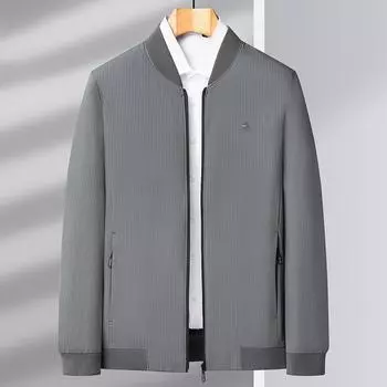 Autumn New Anti-wrinkle Breathable Jacket Men s Trendy Casual Jacket Men s Middle-aged and Elderly Coat Tops M синий