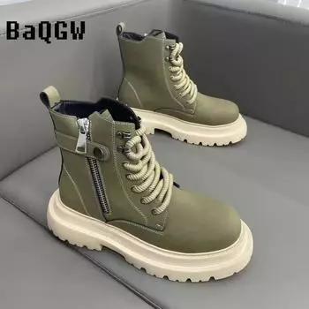 Autumn New Arrival Fashion Casual British Style Designer Motorcycle Boots Comfortable High Quality Winter Warm Lace Up Men Shoes 39