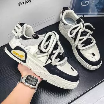 Autumn new board shoes men s retro trendy with platform comfortable casual shoes teen street hip hop little white shoes 39