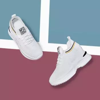 Autumn New Breathable Women s Shoes Thick Bottom Casual Shoes Students Running Sports Shoes Women s Shoes 35 белый