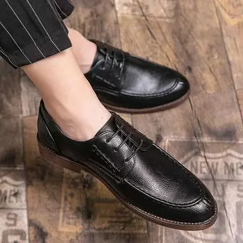 Autumn new business casual small leather shoes British Brock pointed youth dress retro trend Korean men s shoes 38
