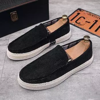 Autumn new casual flat shoes men s board shoes single shoes fisherman shoes one pedal lazy sailboat cloth shoes 39