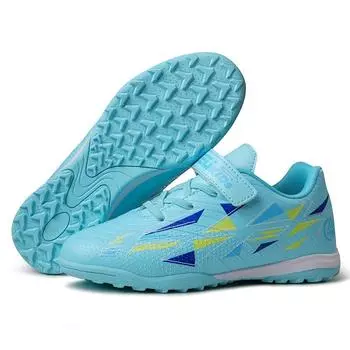 Autumn new children s football shoes men s PU surface breathable primary school students anti-skid training football shoes broken nail shoes women 29 розовый