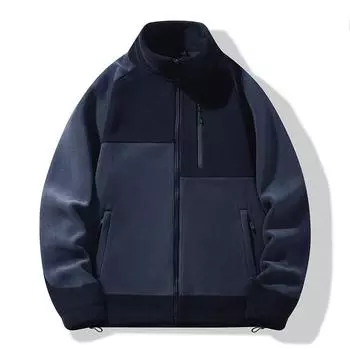 Autumn new coat men s loose casual jacket top stand-up collar couple coat M серый