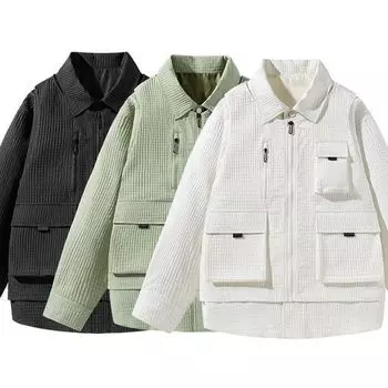 Осенняя новая съемная куртка из двух частей с лацканами, мужская в корейском стиле, модные топы, повседневная, для мужчин и женщин M