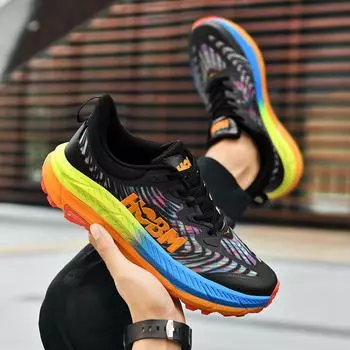 Autumn new fly-woven breathable sneakers men s fashion cushioning running shoes low-top lace-up outdoor hiking shoes men 39 белый