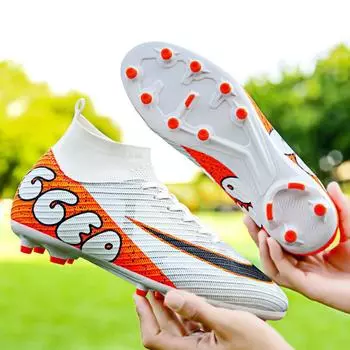 Autumn new high-top football shoes men s and women s broken nails and long nails professional training shoes boys sports football shoes 35