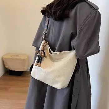 Осенняя новая сумка большой вместимости, женская новая сумка-мессенджер из искусственной кожи в стиле ретро 2024 года, простая и универсальная сумка через плечо для поездок на работу