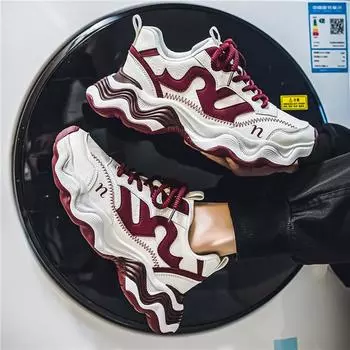 Autumn New Men s Casual Sports Shoes Low-cut Thick-soled Soft Leather Sneakers Dad Shoes Non-slip Lightweight Men s Running Shoe 39