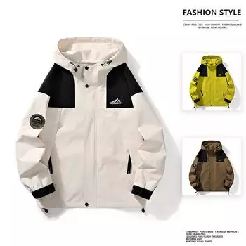 Autumn new men s coat color matching loose large size casual jacket daily versatile trendy jacket for men M