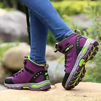 Autumn New Men s Hiking Shoes comfortable Fashion sneakers Casual lightweight male shoe mujer Outdoor non slip travel footwear 35 фиолетовый