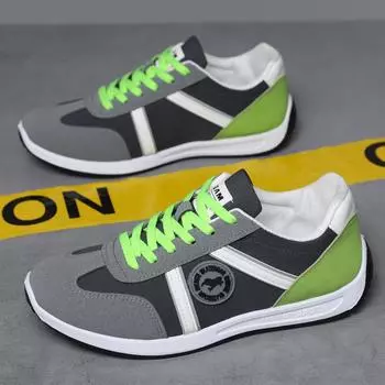 Autumn new men s mesh breathable casual shoes student lightweight sports shoes running shoes versatile trend shoes foreign trade 39 белый