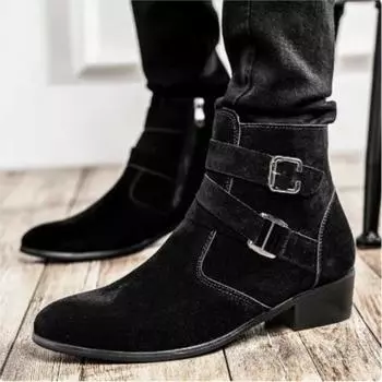 Осенняя новая мужская обувь, модные повседневные кожаные ботинки, трендовые мужские ботильоны, кожаные ботинки в британском стиле D437 39