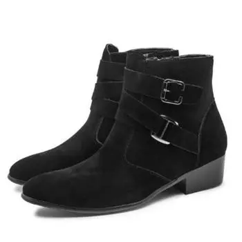 Autumn new men s shoes fashion casual leather boots trend men s ankle boots British style leather shoes D437 39