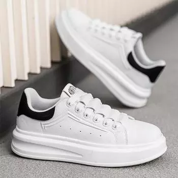 Autumn new microfiber leather surface breathable little white shoes versatile casual lightweight sports board shoes cold sticky platform men s shoes 39