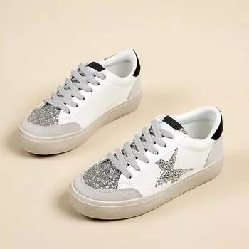 Autumn new non-slip soft-soled women s platform casual shoes fashion star white shoes 36