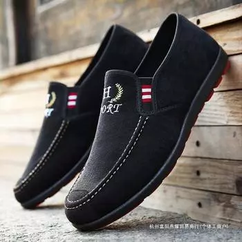 Autumn new old Beijing cloth shoes men s soft-soled casual shoes fashion Doudou shoes one foot lazy shoes 39