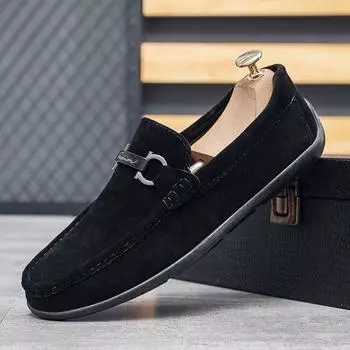 Autumn new one-pedal comfortable Doudou shoes soft sole soft surface lazy shoes overfitting versatile casual shoes trendy men s shoes 39