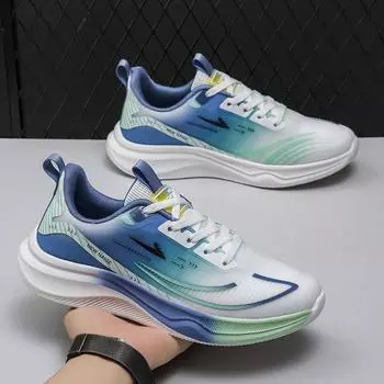 Autumn new running shoes fashion trend cold sticky low-top men s shoes mesh breathable casual student sports shoes 39 чёрный