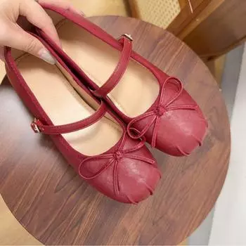 Autumn new small inner height increase shallow mouth ballet single shoes women s retro Mary Jane evening shoes 34