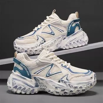 Autumn new thick-soled heightening dad shoes mesh surface breathable and comfortable fashion color matching personalized tire sole sports men s shoes 39