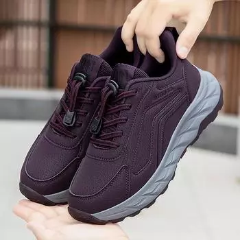 Autumn new walking shoes leather surface waterproof elderly shoes women s middle-aged and elderly mother shoes leisure travel sports shoes 35