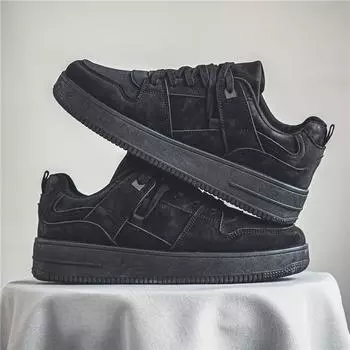 Autumn Suede Men’s Black Sneakers Retro Cheap Skateboard Sneakers Men Platform Casual Sneakers Man Vulcanized Shoes zapatillas 40