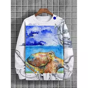 Autumn Sweatshirt 3d Monster Graphic Long Sleeve Printed Top Fashion New In Hoodie For Men Pullover Tee Oversized Men s Clothing S