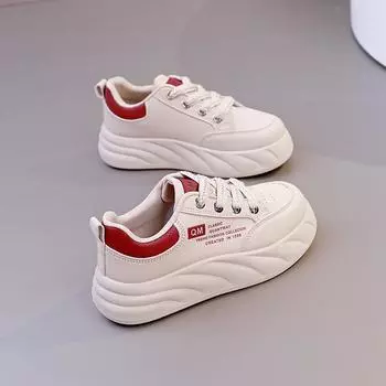 Autumn versatile new little white shoes women s shoes Korean version thick-soled heightening board shoes soft-soled casual shoes WA 35 бежевый