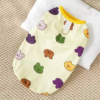 Autumn wear bear cat big dog autumn and winter dog warm pet clothes dog vest cat vest supplies XS (bust 30cm 1-1.5kg pet)