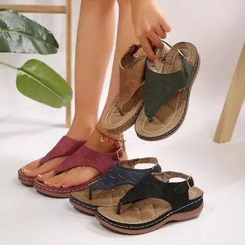 Autumn Wedges Shoes for Women High Heels Sandals Summer Shoes 2024 Flip Flop Chaussures Femme Platform Sandals Plus Size 36-43 36 чёрный