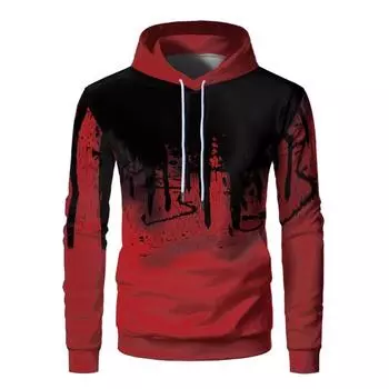 Autumn Winter 3D Digital Inkjet Hooded Sweatshirt Fleece Loose Men s Sweatshirt Hoodies & Sweatshirts (men’s) S серый