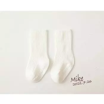 Autumn Winter Baby Girl Boy Solid White Letter Floor Socks for 0-3Y Toddlers Kids Newborn Infant Soft Cotton Non-slip Stockings 1-3 years old