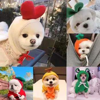 Autumn Winter Carrot Banana Fog Dog Puppy Drawstring Hoodie Pet Warm Clothing XS