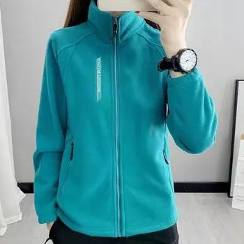 Autumn Winter Fleece Jacket Women s Casual Fleece Jacket Stand Collar Thick Cardigan Sports Outdoor Warm Hoodie Top XL слоновая кость