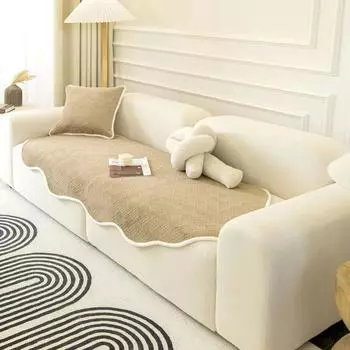 Autumn Winter Irregular Plush Couch Cover Non Slip Sofa Slipcover for Living Room Solid Color Sofa Cushion New Waffle Sofa Cover 60x120cm 1pcs