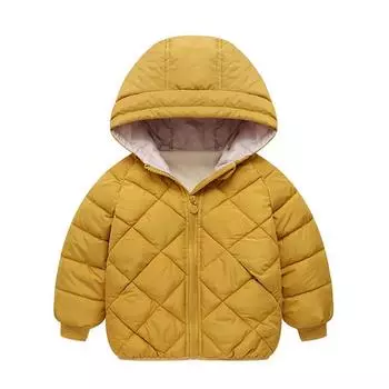 Autumn Winter Kids Girls Boys Jackets Coat Children Down Padded Baby Jacket Plus Velvet Warm Cotton Jacket Boy Clothes 140cm чёрный
