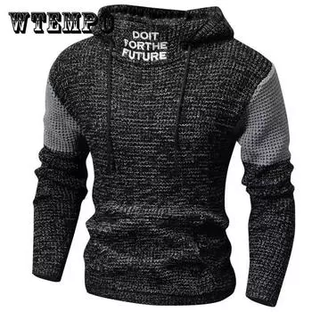 Осенне-зимний мужской свитер с капюшоном, пуловер, плюс бархатная толстая теплая рубашка, мягкий повседневный свитер, топ для пары 3XL чёрный