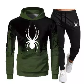 Осень-зима новый европейский американский пятнистый флисовый свитер брюки женские повседневные толстовки + брюки комплект из 2 предметов M