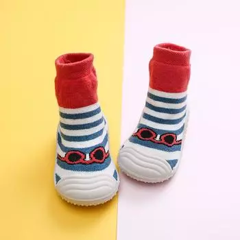 Autumn Winter New Towel Thickening Children s Floor Socks Baby Baby Toddler Shoes Rubber Sole Cartoon Tube Socks insole 11.5cm