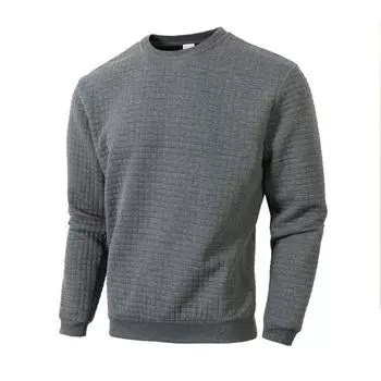 Autumn Winter Slim Fit Men s Round Neck Long Sleeved Square Grid Personalized Casual Base Knitted Sweater Pullovers & Long Sleeves Men’s S белый