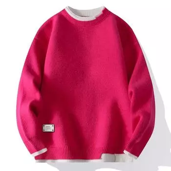 Autumn Winter Trendy Korean Style Loose Fit Knitted Sweater Men Casual Pullovers 4XL