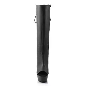 Autumn Women s Knight Boots Black 15cm High Cylinder Inner Height Increase Adhesive Bottom Round Head Thin Heel Fashion Boots 34 белый