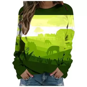 Autumn Women s Round Neck Long Sleeves Cute Animal Print T Shirts Ladies Loose Casual Fashion Ladies Long Sleeve T Shirts S