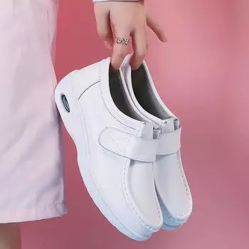 Autumn women s shoes 2025 new single shoes winter nurse shoes white flat casual fashion white shoes women 34