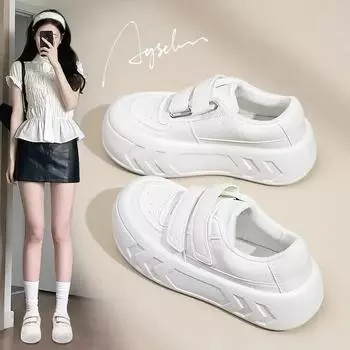 Autumn Women s Shoes Thick Soled Casual Shoes Flat Vulcanized Shoe Sports Platform White Sport Walking Shoes Zapatillas Mujer 35 чёрный