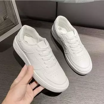 Autumntime Solid Color Women s Casual Shoes Fashion Simple All-match Running Women Sneakers Flat Bottom Shoes for Women 35 белый