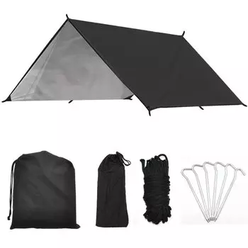 AUWOO тент уличный водонепроницаемый брезент для кемпинга солнцезащитный УФ многофункциональный ультралегкий и портативный брезент для кемпинга принадлежности для тени 3 x 3 м, брезент, УФ,