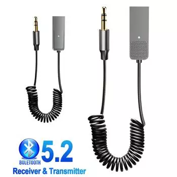 Aux Bluetooth 5,2 адаптер беспроводной аудиоприемник USB к разъему 3,5 мм громкой связи автомобильный BT-приемник передатчик автодинамик музыкальный плеер