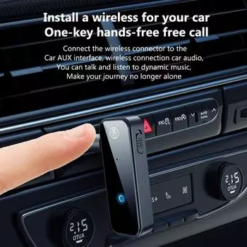 AUX C28 Bluetooth 5.0 Автомобильный комплект Адаптер приемника Беспроводной приемник-передатчик MP3-плеер с микрофоном Громкая связь чёрный